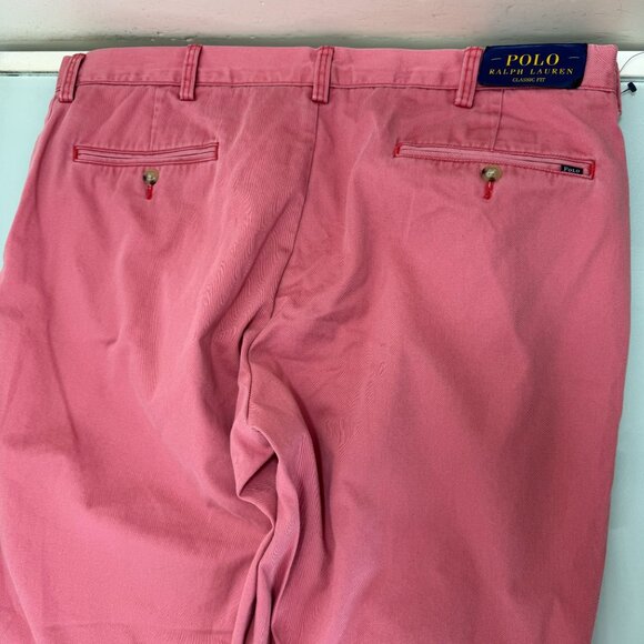 Polo Ralph Lauren Chino Pants Men 38X32 Classic Fit Salmon Flat Front Preppy NWT - Picture 6 of 12